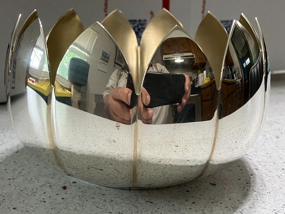 Reed & Barton Vintage Silverplate Lotus Bowl #3002 Approx 2.75" Tall x 4.5" Diam