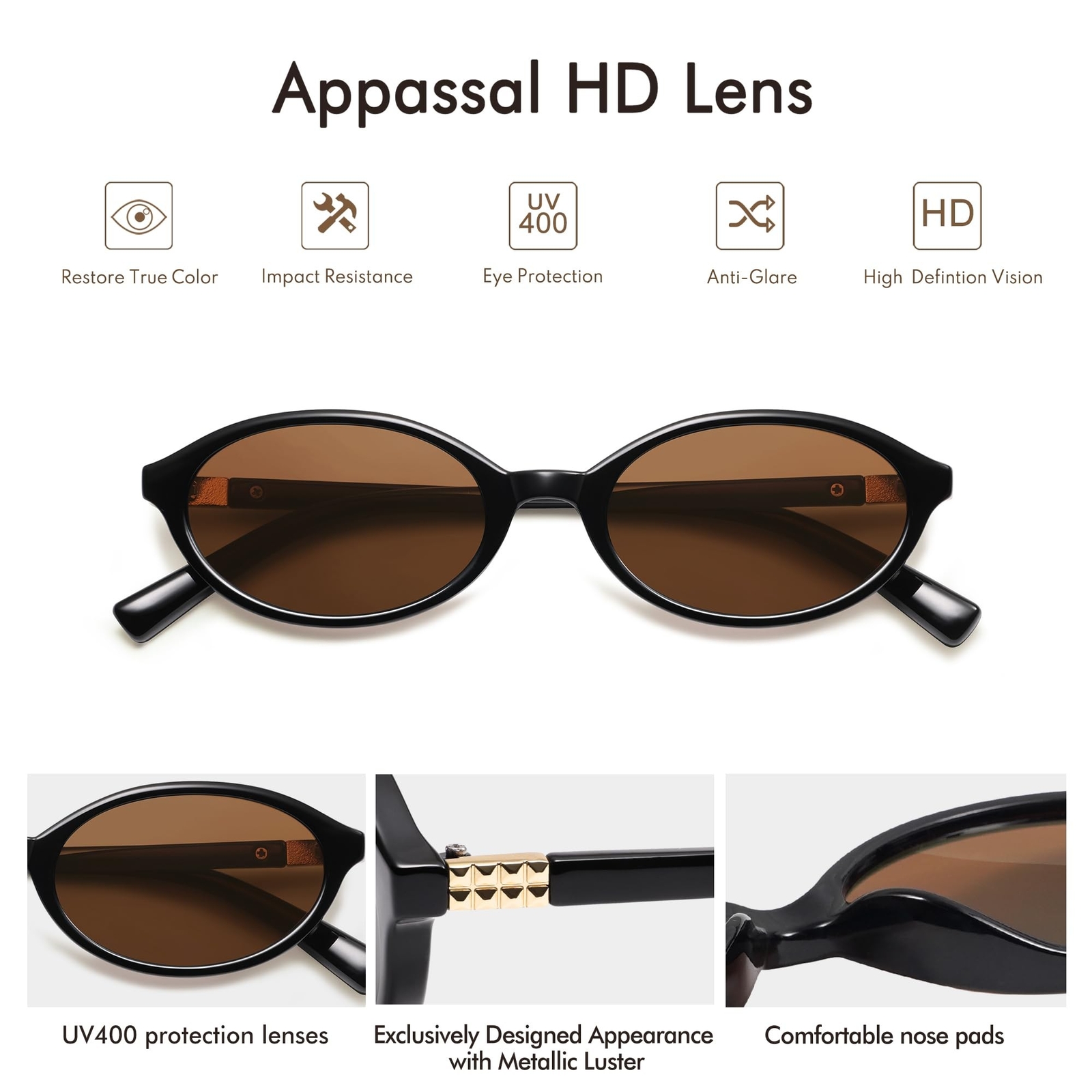 Retro Oval Sunglasses for Women Men Small 90s Trendy Vintage Fashion Trendy F...