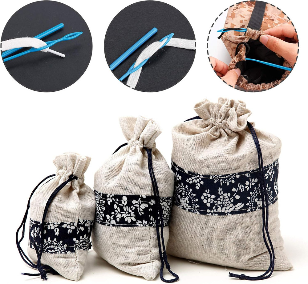 10 Pieces Bodkin Threader Drawstring Threader Set, Including 2 Flexible Plastic