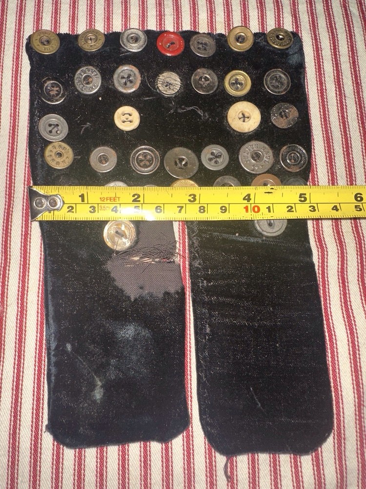 Antique Early Velvet Button Trousers Sampler