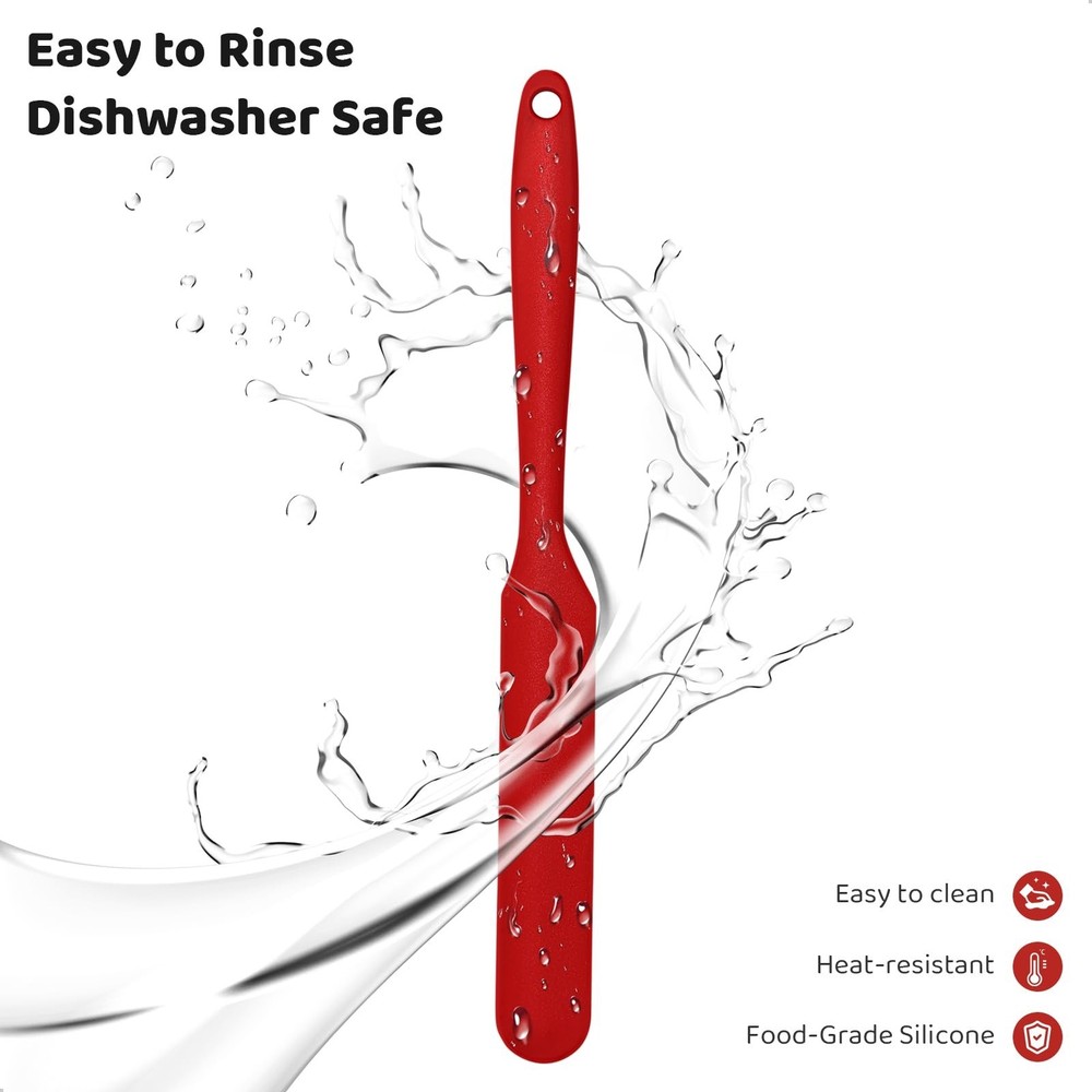 Silicone Jar Scraper with Long Handle, Jam Spreader for Peanut Butter, Kitche...