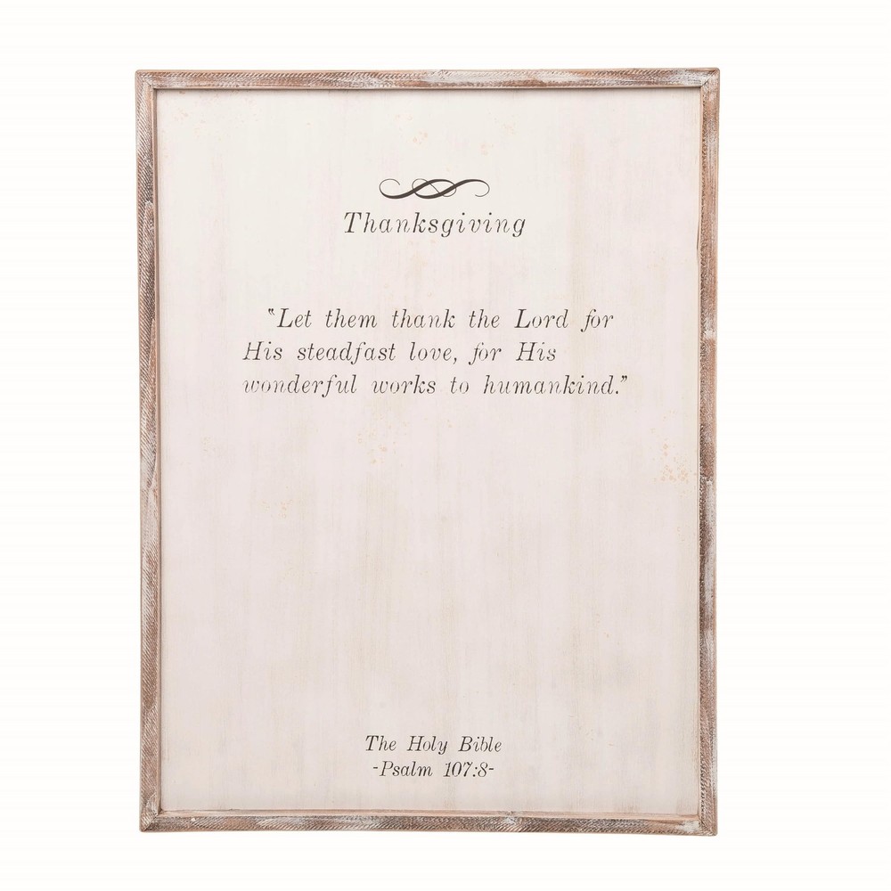 Transpac 32.25" Brown Harvest Framed Fall Blessing Wall Decor
