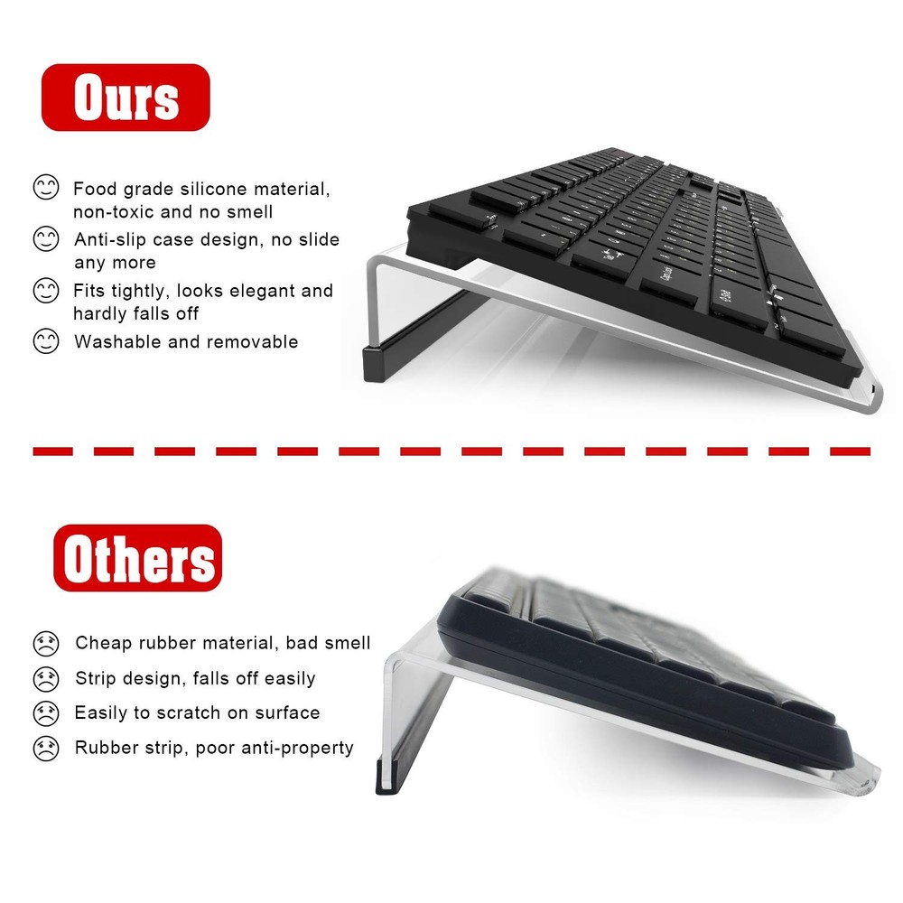 KOTEMON Acrylic Tilted Computer Keyboard Stand for Ergonomic Typing Keyboard ...