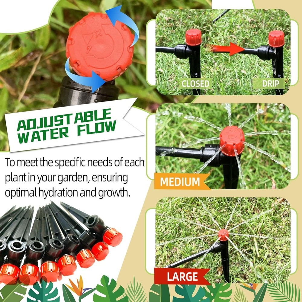 Push-to-Fit Drip Emitters - 360° Adjustable Sprayers for Garden Efficiency