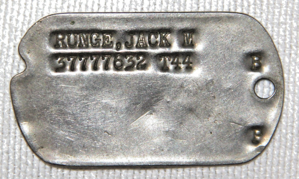 ORIGINAL WWII NAMED DOG TAG