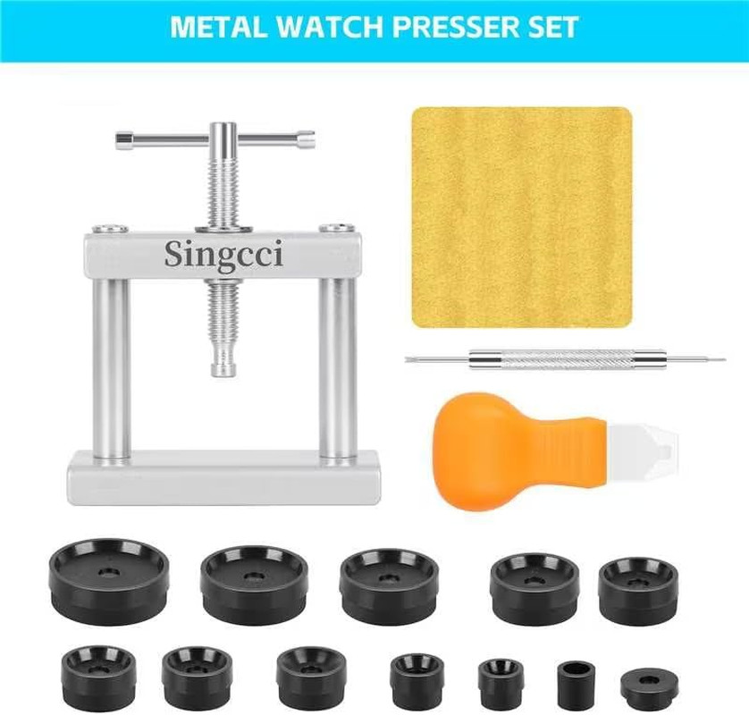 Watch Press Tool Set, Press Set Back Case Closer with 12 Molds