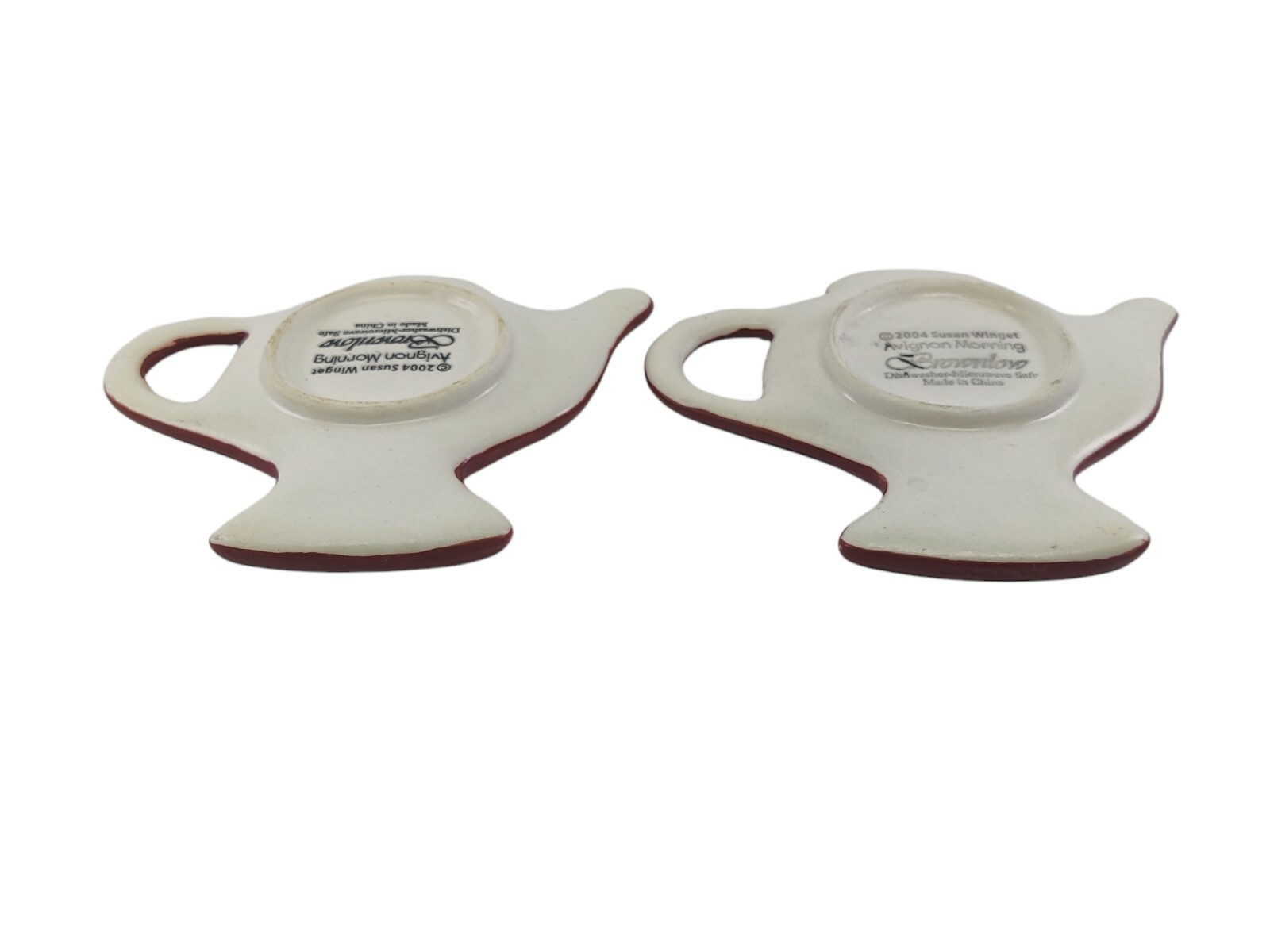 2 x Susan Winget Avignon Morning Brownlow Tea Bag Holders Rooster Sunflowers