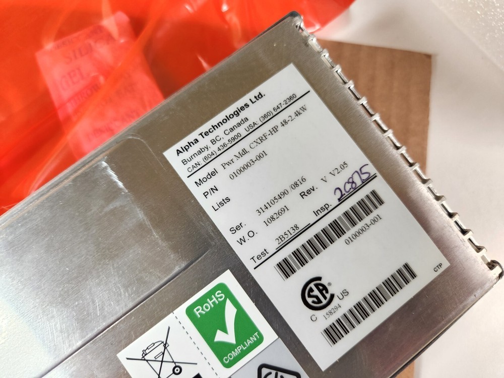 NEW Alpha Technologies 0100003-001 Power Module CXRF-HP 48-2.4kW