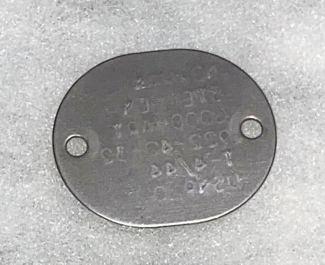 WWII Single USNR Norman Goodhart T-44 Dog Tag