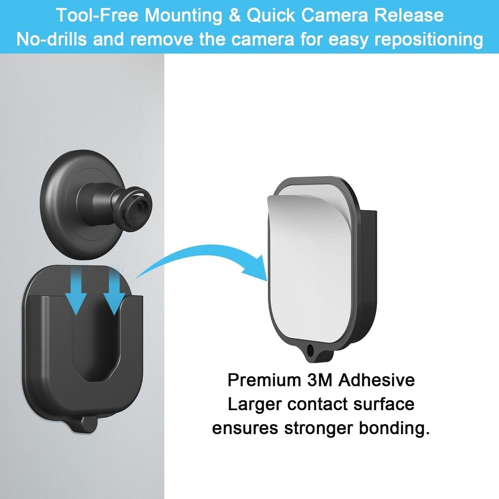 360° Adjustable Adhesive Wall Mount Bracket for Blink Security Cameras - 3-Pack