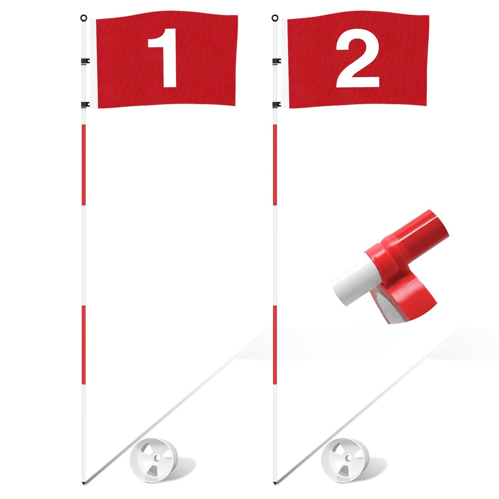 6ft Golf Flagstick Basic, Portable Five-Section Design for Backyard Practice ...