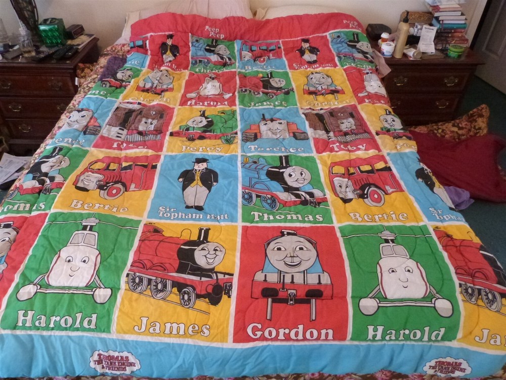 1992 Thomas Tank Engine Twin Bed Set Comforter, Fitted & Flat Sheet, Bed Skirt