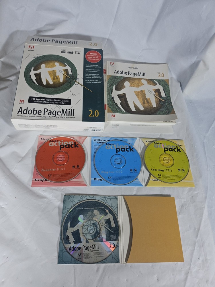 Adobe Pagemill 2.0 MAC Apple Vintage PC Software Web Design Web Page Maker 🔥