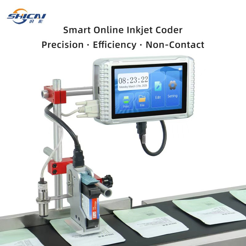 Automatic inkjet printer without conveyor printing expiration date