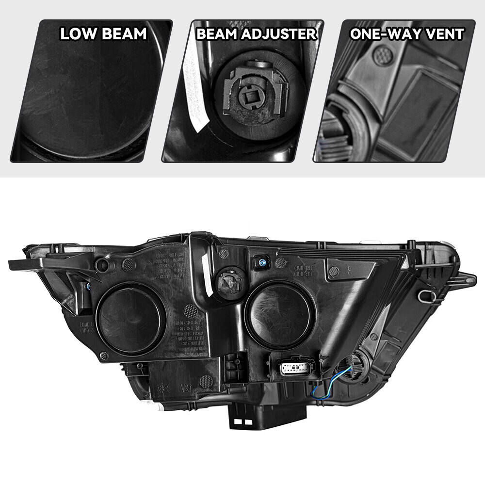 Halogen Headlight For 2015-2018 Ford Edge Chrome with Bulb Right Passenger Side