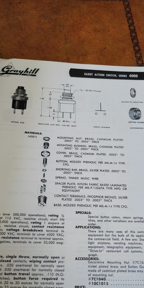 1958 Grayhill Inc ~ Catalog ~ Electronic components