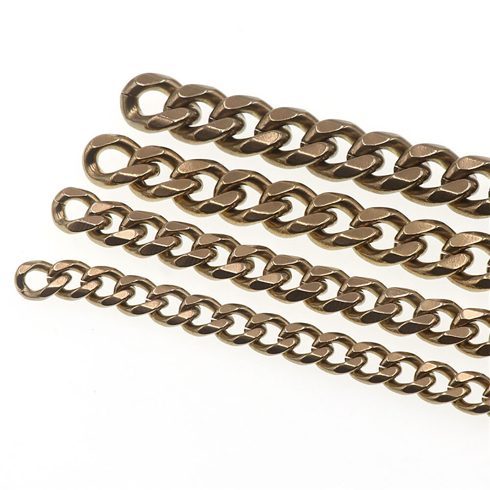 Solid Brass Flat Curb Chains Strap Handbag Purse replacement Accessories Key DIY