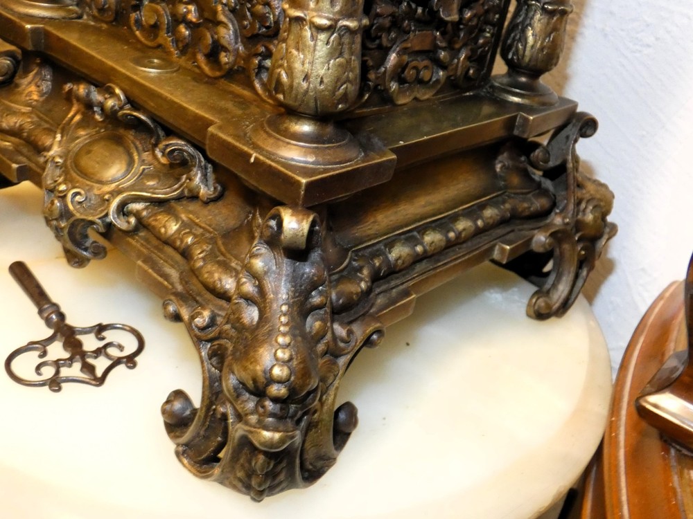 Lenzkirch 63193 Heavy Solid Bronze Mantel Clock 54cm 10kg