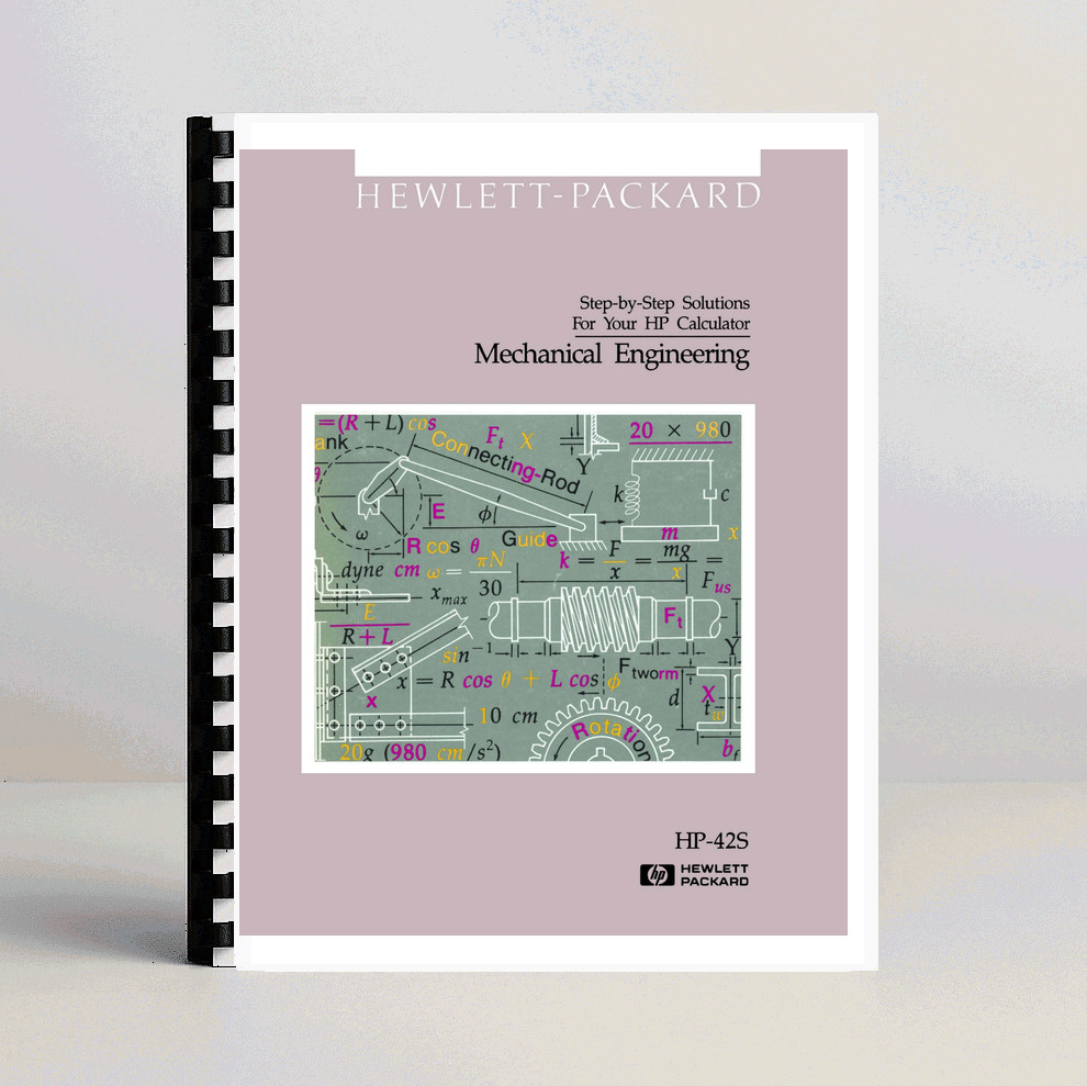 Manual for Hewlett Packard HP 42S Calculator: Mechanical engineering