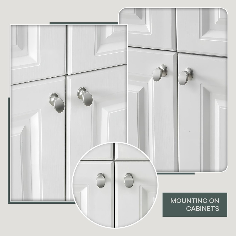 10 Pack Cabinet Knobs Brushed Nickel Solid Zinc Alloy Drawers Dresser Knobs M...