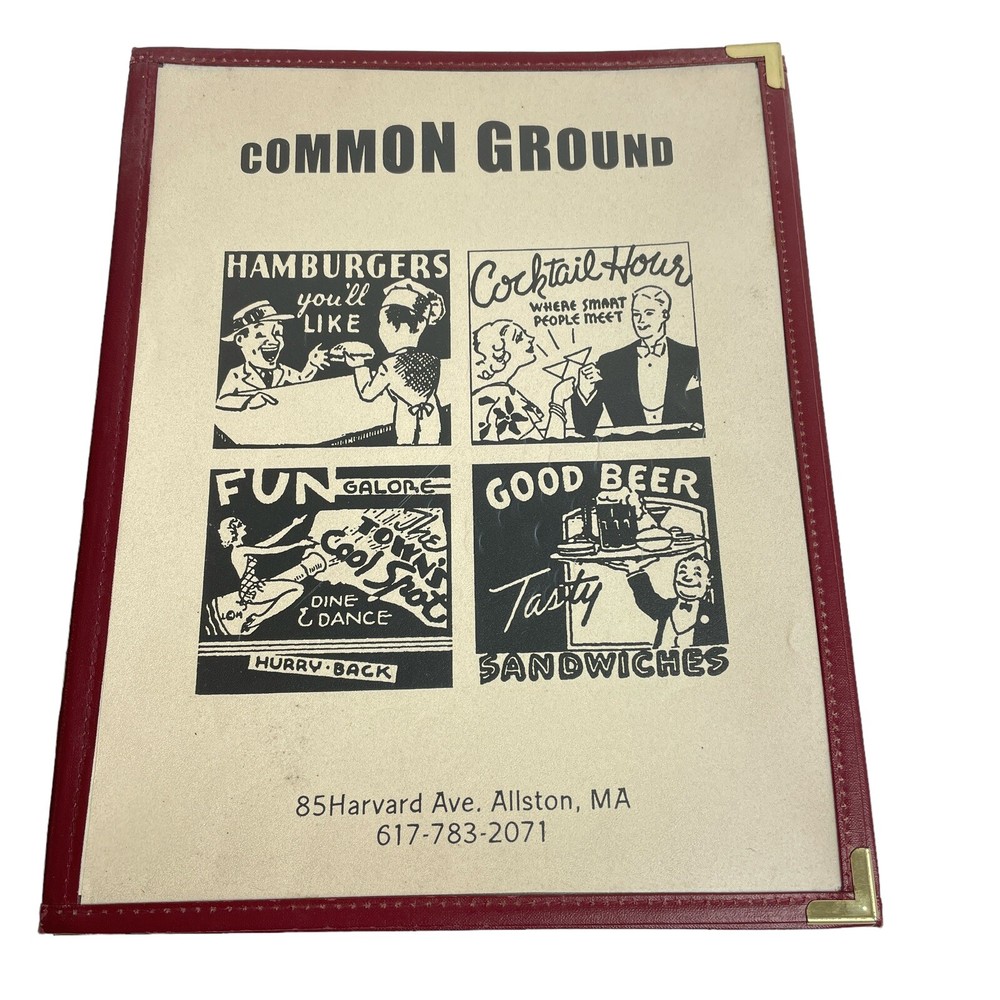 Vintage Common Ground Bar & Grill Allston Massachusetts Menu