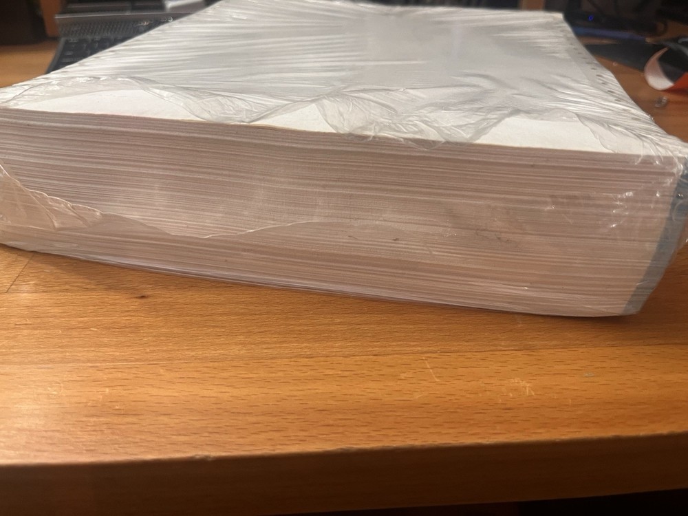 Blank 9.5X11 Inches Continuous Feed Computer Paper Fanfold for Dot Matrix Printe