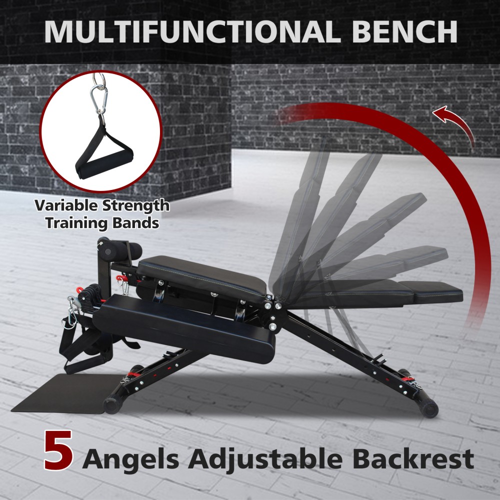 Adjustable Strength Training Bench Full Body Workout Fast Folding