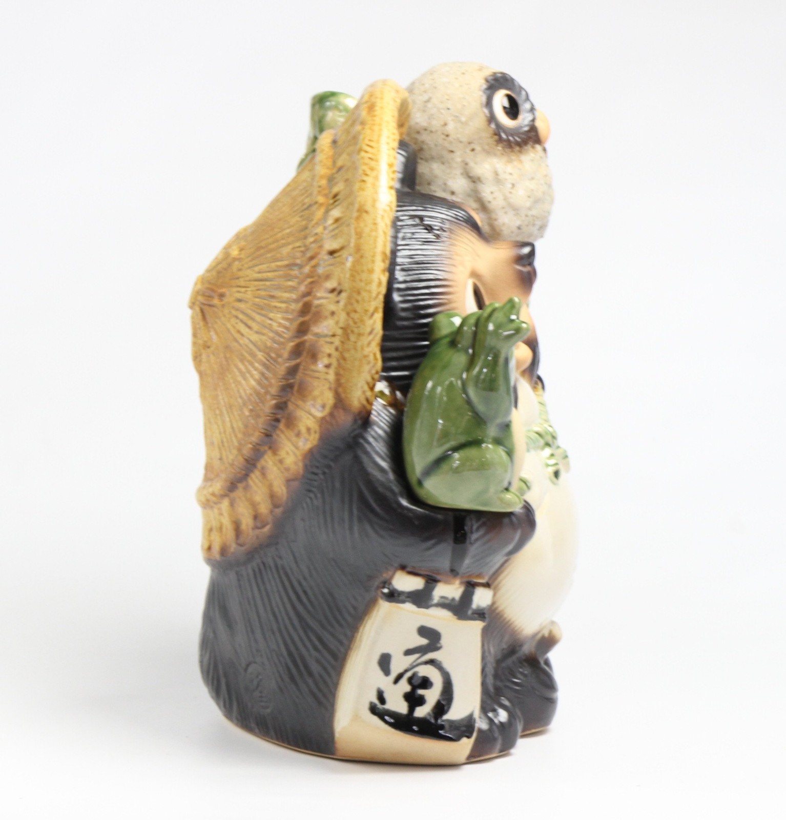 Shigaraki Ware Tanuki No. 8.5 Ceramic Figurine 10.2in Japan