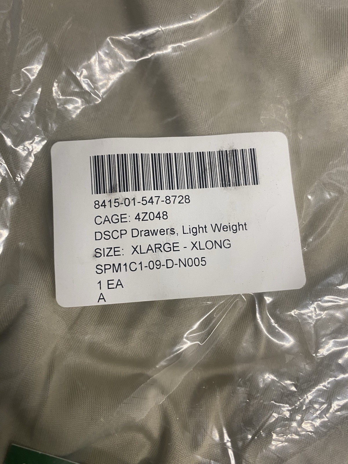 New US Military Milliken Drawers Light Silk Weight Long John Pants XL X-Long