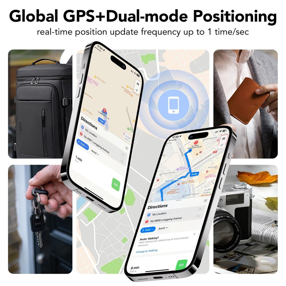 Tracker -2 Pack, Smart Bluetooth Tracker Item Finder Work with Apple Find My ...