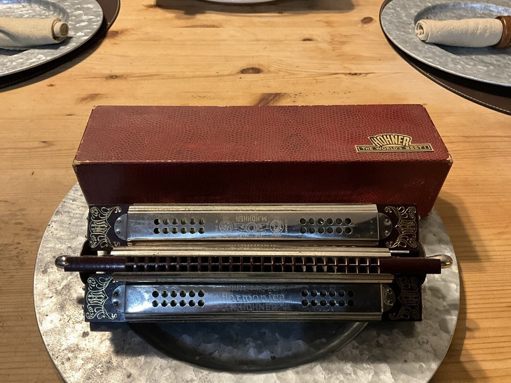 HOHNER Germany 4 Side HARMONICA Tremolo W/ Box