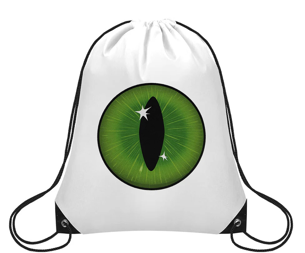 Green Goth Eye Halloween - Small Drawstring Backpack