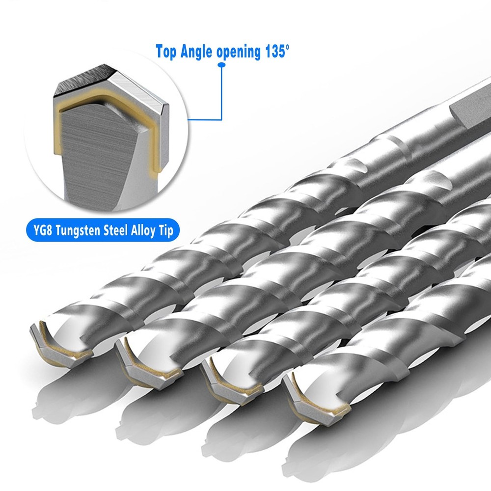 10-Piece 5/32" SDS Plus Drill Bits Rotary Hammer Bit Set, 10 Pcs