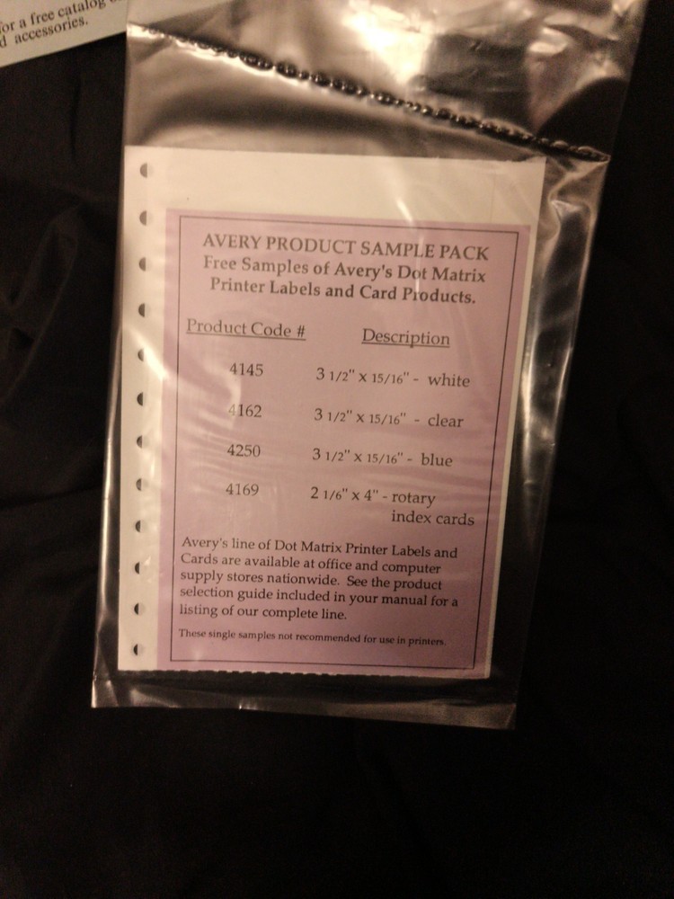 Vintage Avery 5116 Label Pro for Dot Matrix Printers Software IBM Compatible NOS