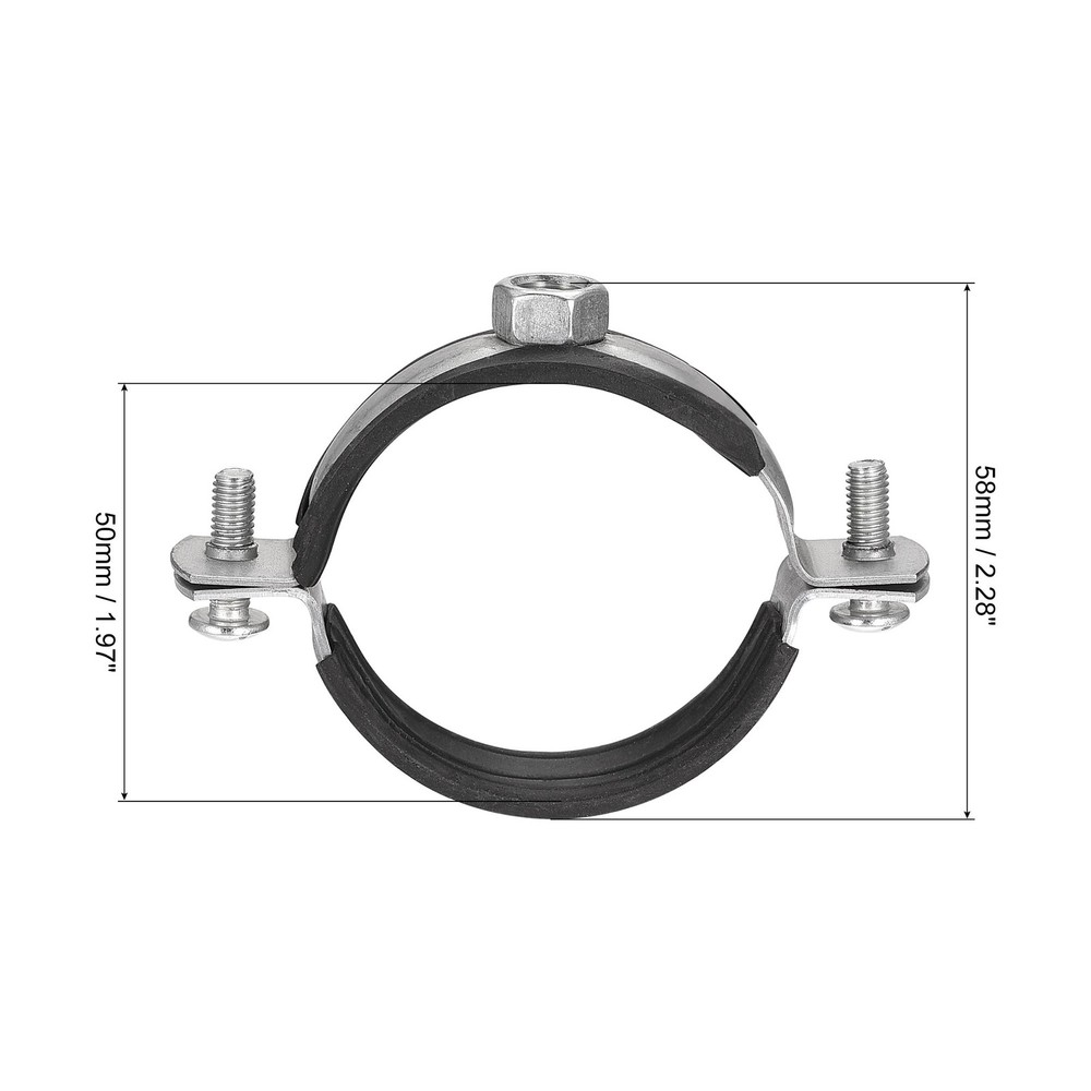 Adjustable 2 Inch Iron Pipe Bracket Clamp, 5-Pack Wall/Ceiling Mount