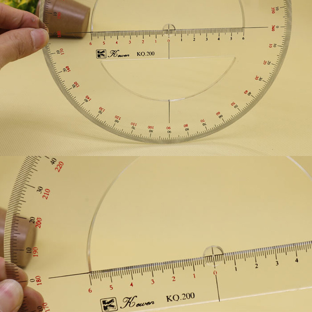 CIRCULAR PROTRACTOR 360 DEGREE 10 15CM TRANSPARENT PLASTIC