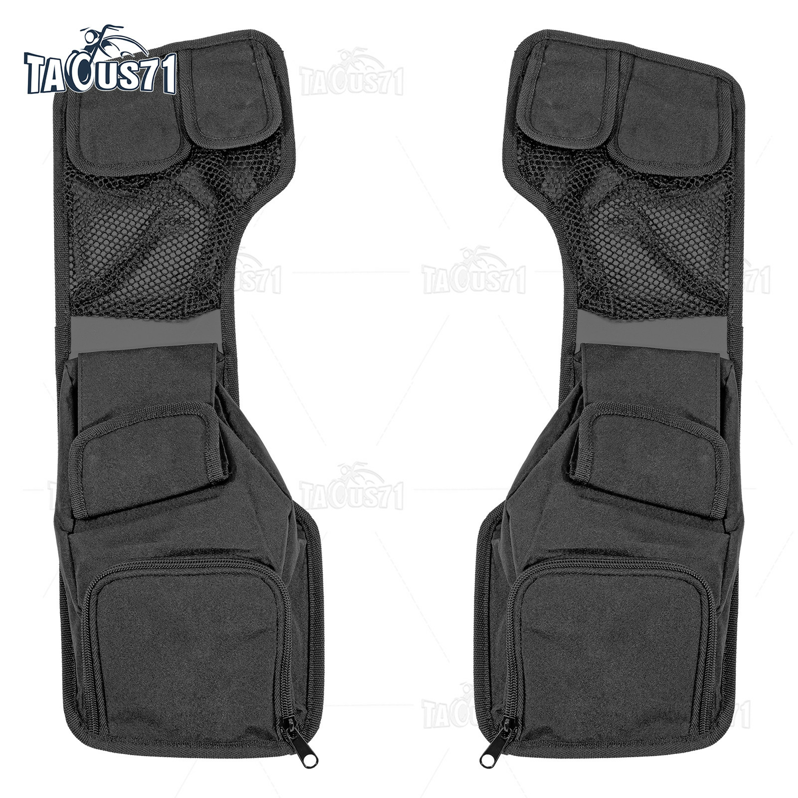 Black Saddlebag Lid Organizer Set for Harley Touring Electra Glide Road Glide