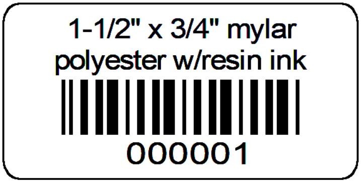 1000 Mylar Labels Serial Barcodes Sequential Consecutive Number Roll Stickers