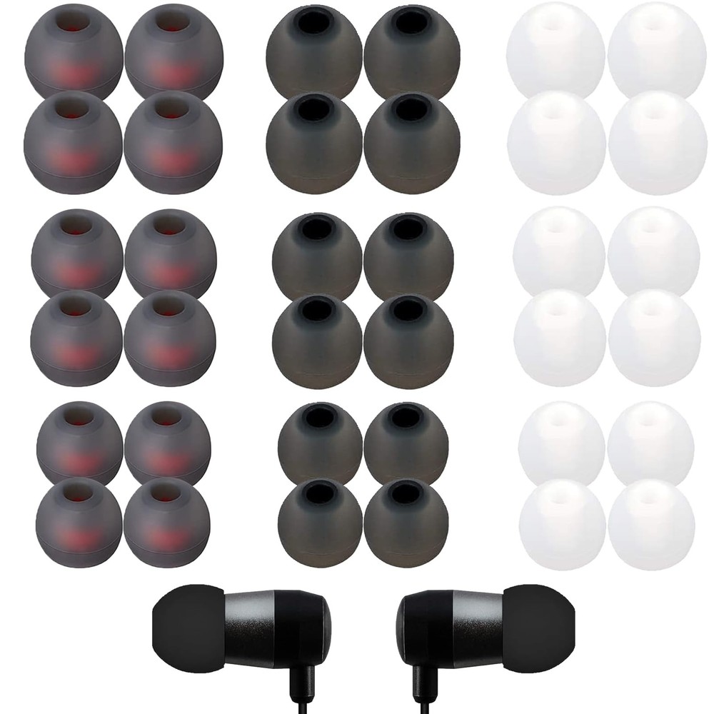 Ear Bud Rubber Tips, 36 Pcs Earbud Replacement Tips, Replacement Earbud Tips ...