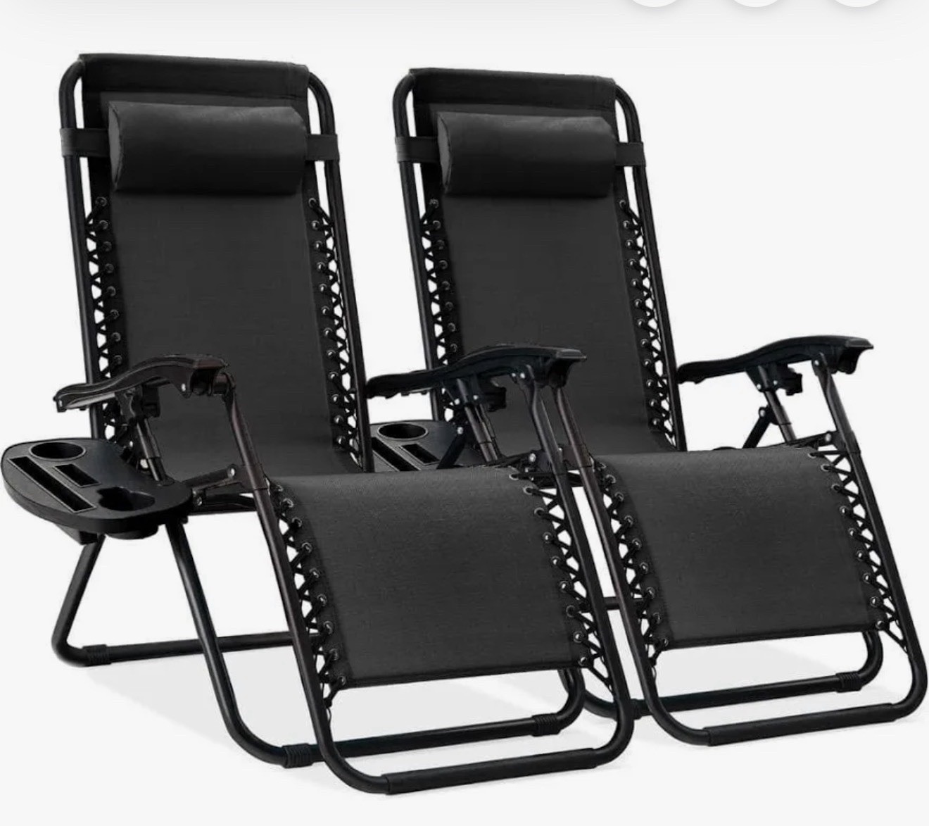 Set of 2 Zero Gravity Chair Folding Outdoor Patio Lounge Recliner Garden Camping