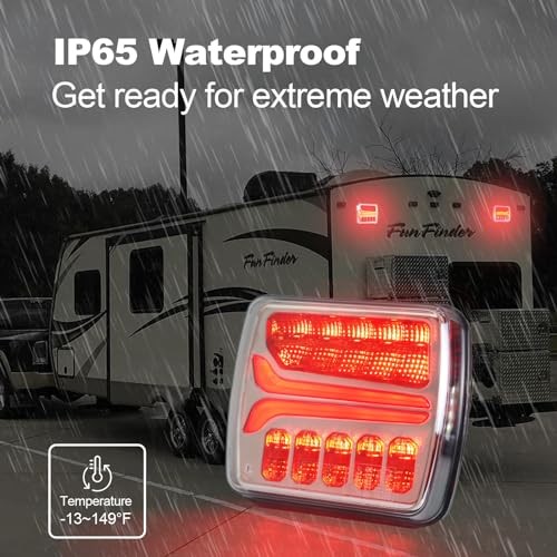 Magnetic Wireless Trailer Lights, Rechargeable LED Trailer Light for Black