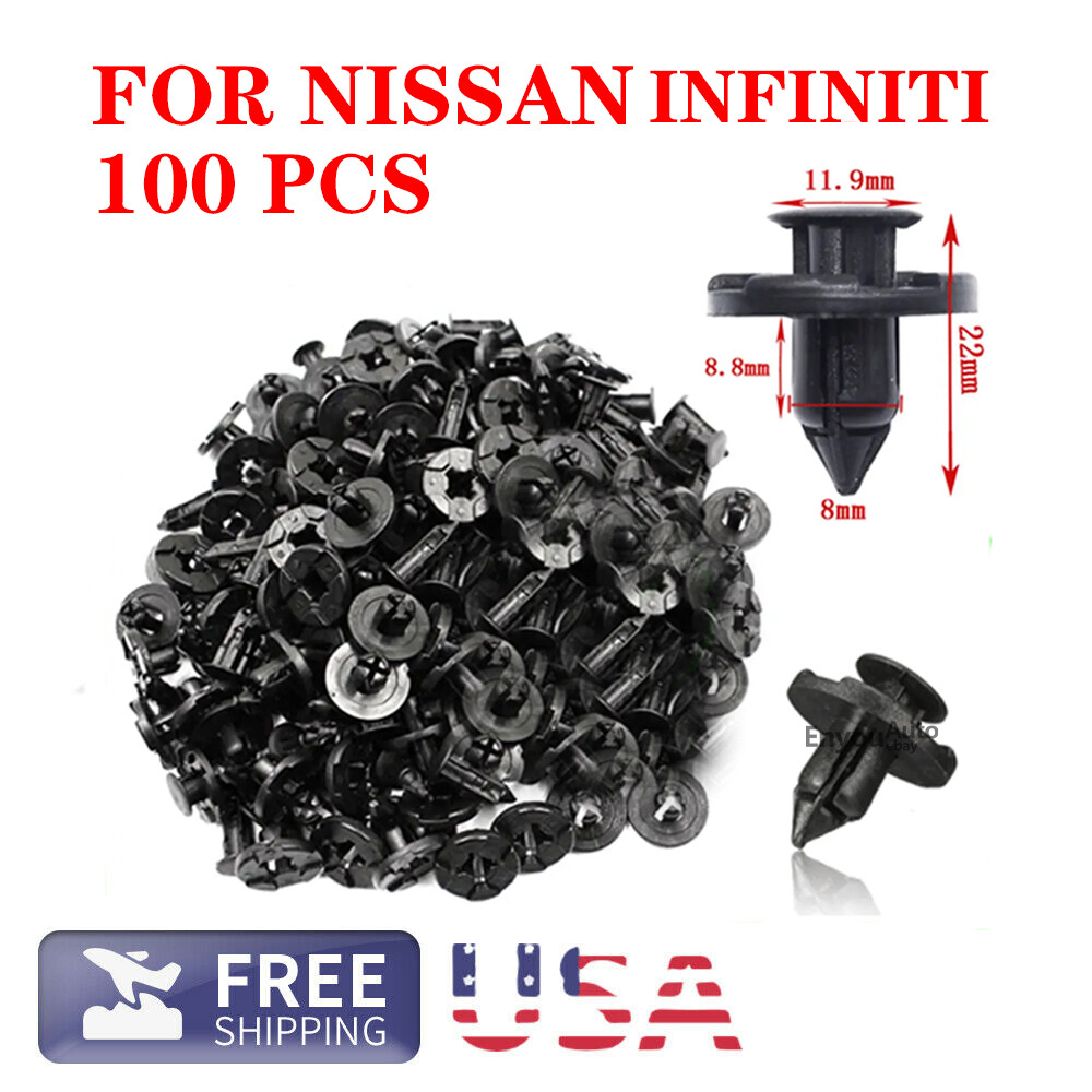 Bumper Clips Retainer Rivets Fastener Plastic Fender Push 100Pcs 8mm