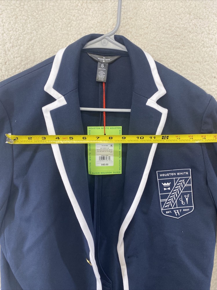Houston White Navy Blue Jacket Size Small