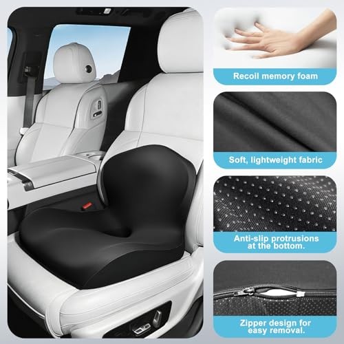 Seat Cushion, Office Chair Cushion, L-Shaped Ergonomic Car Seat Cushions, Black