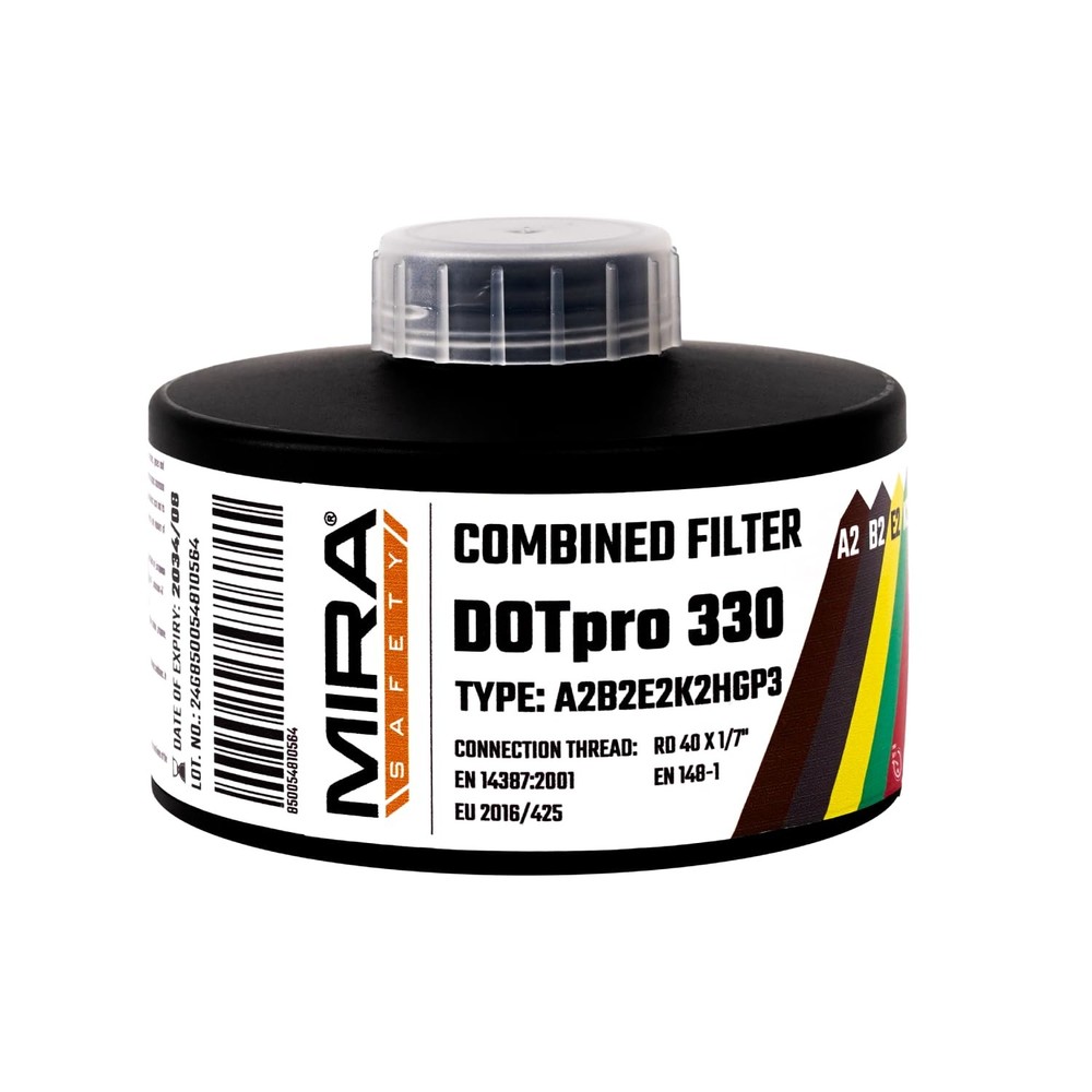 - DotPro 330 - Industrial Grade Gas Mask Filter | A2 B2 E2 K2 HG P3 Filter Ra...