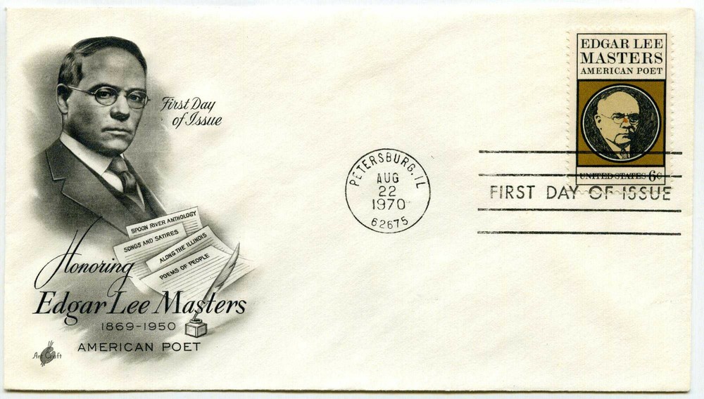 1405 Edgar Lee Masters, ArtCraft, FDC