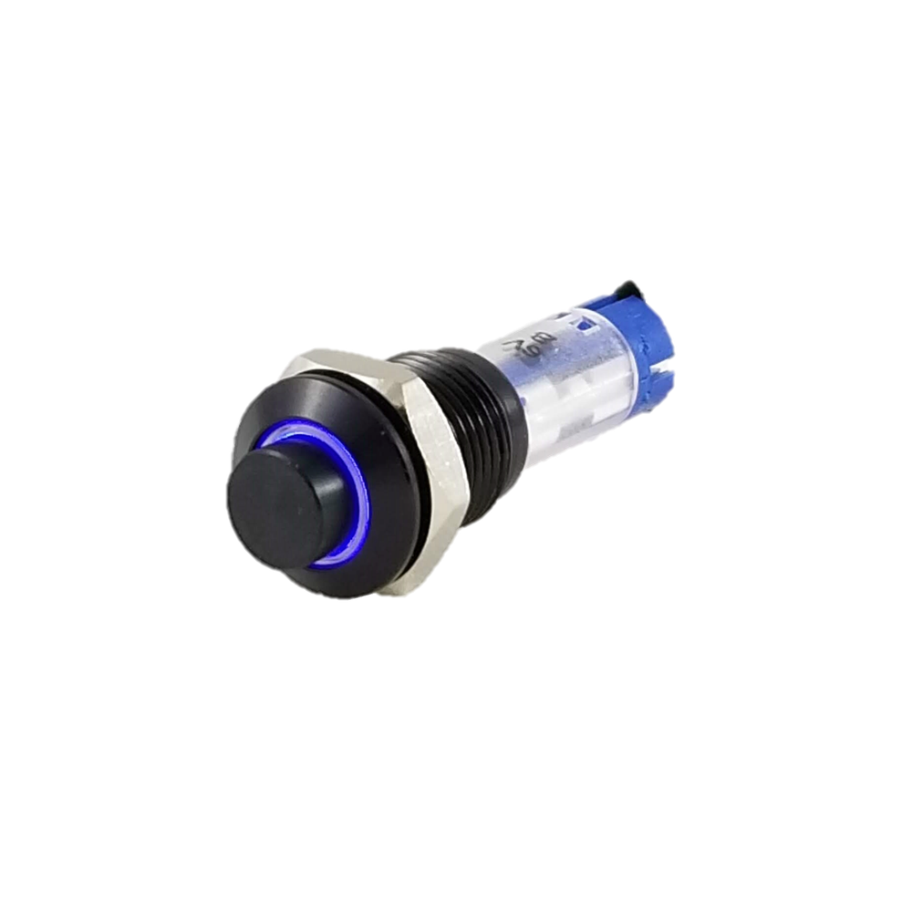Tesi MIMMO 10MM LED Momentary Push Button Guitar Kill Switch Black/Blue