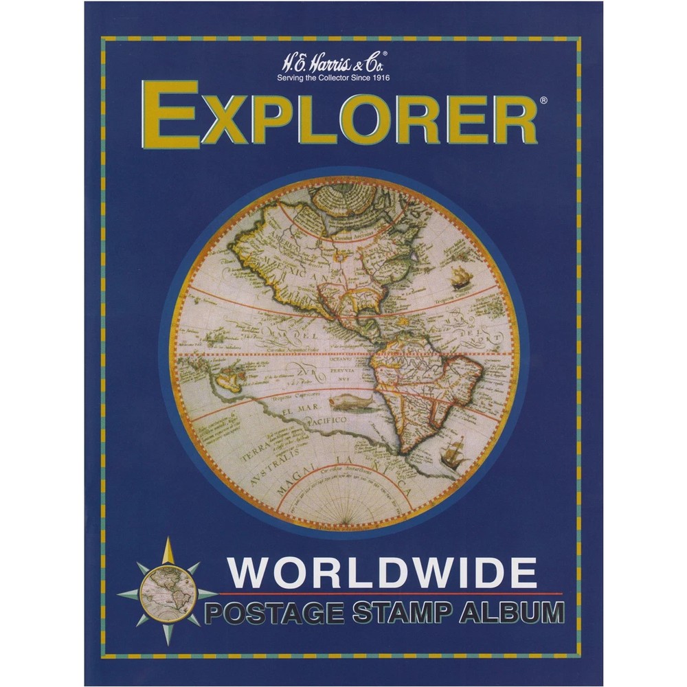 H.E Harris & co. Explorer Worldwide Postage Stamp Album
