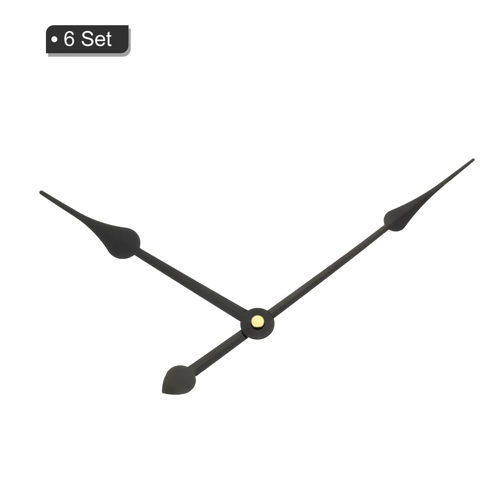 6 Set Replacement Clock Hands Kit Mechanism Movement Wall Black