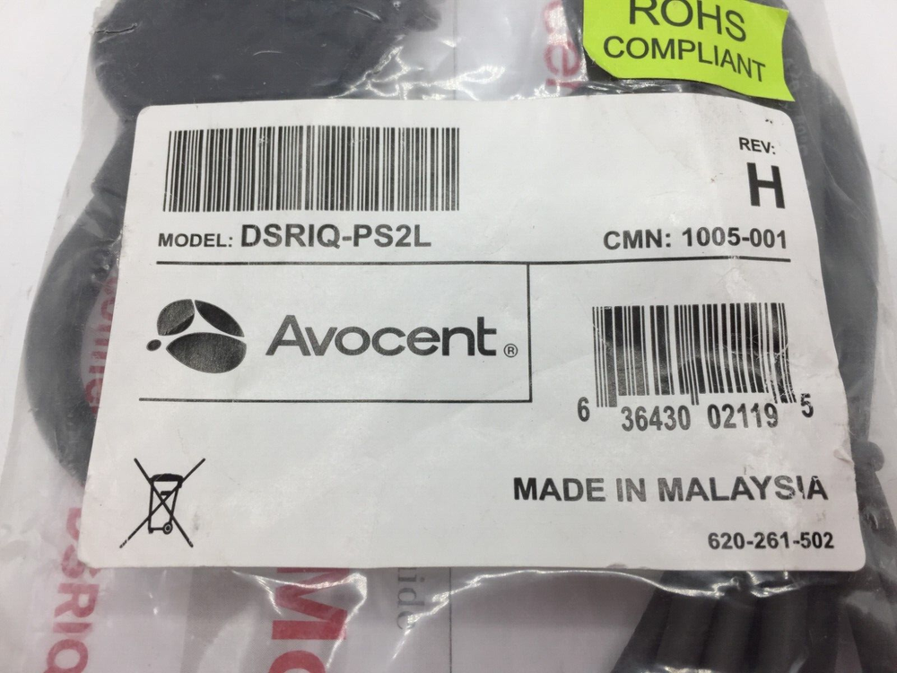 AVOCENT DSRIQ-PS2L KVM CABLE ADAPTER (NEW) FREE S/H